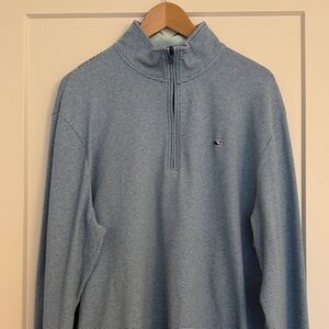 Vineyard Vines Men's Light Blue Quarter-Zip Sweater